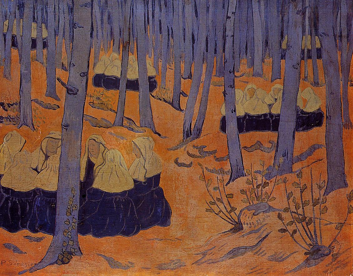 Breton Women, the Meeting in the Sacred Grove (1892) Paul Sérusier tablo - Dekolata
