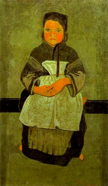 Little Breton Girl Seated (Portrait of Marie Francisaille) (1895) Paul Sérusier tablo - Dekolata