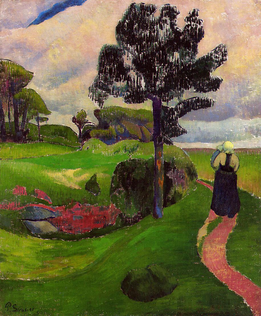 Mother and Child on a Breton Landscape (1890) Paul Sérusier tablo - Dekolata