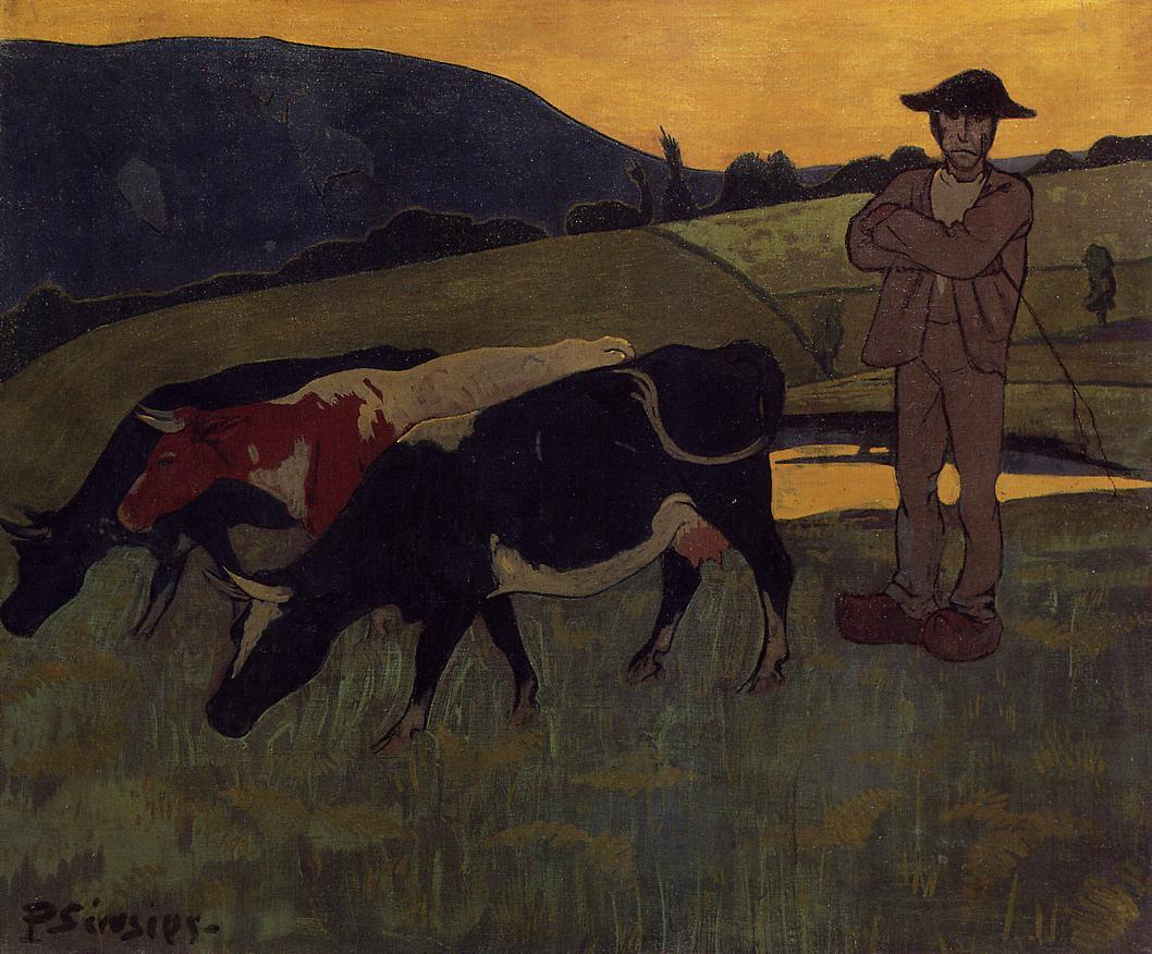 Peasant with Three Cows (1893) Paul Sérusier tablo - Dekolata