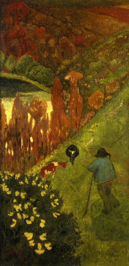Shepherd in the Valley of Chateauneuf (1917) Paul Sérusier tablo - Dekolata