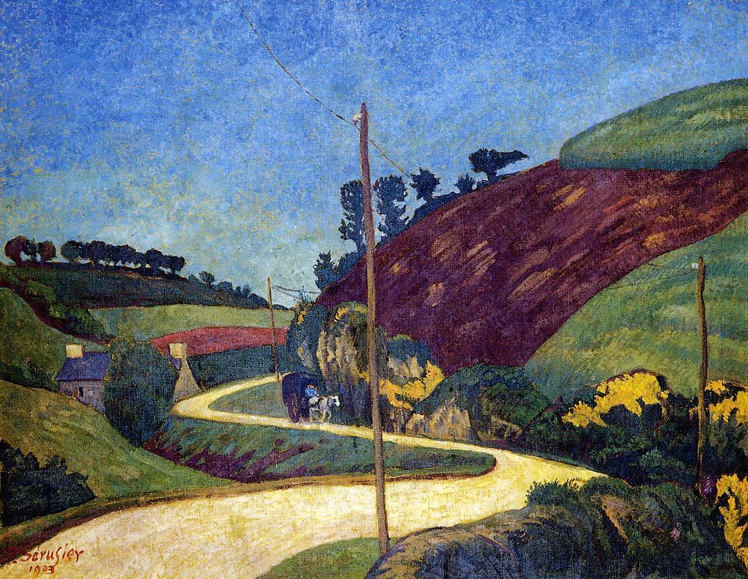 The Stagecoach Road in the Country with a Cart (1903) Paul Sérusier tablo - Dekolata