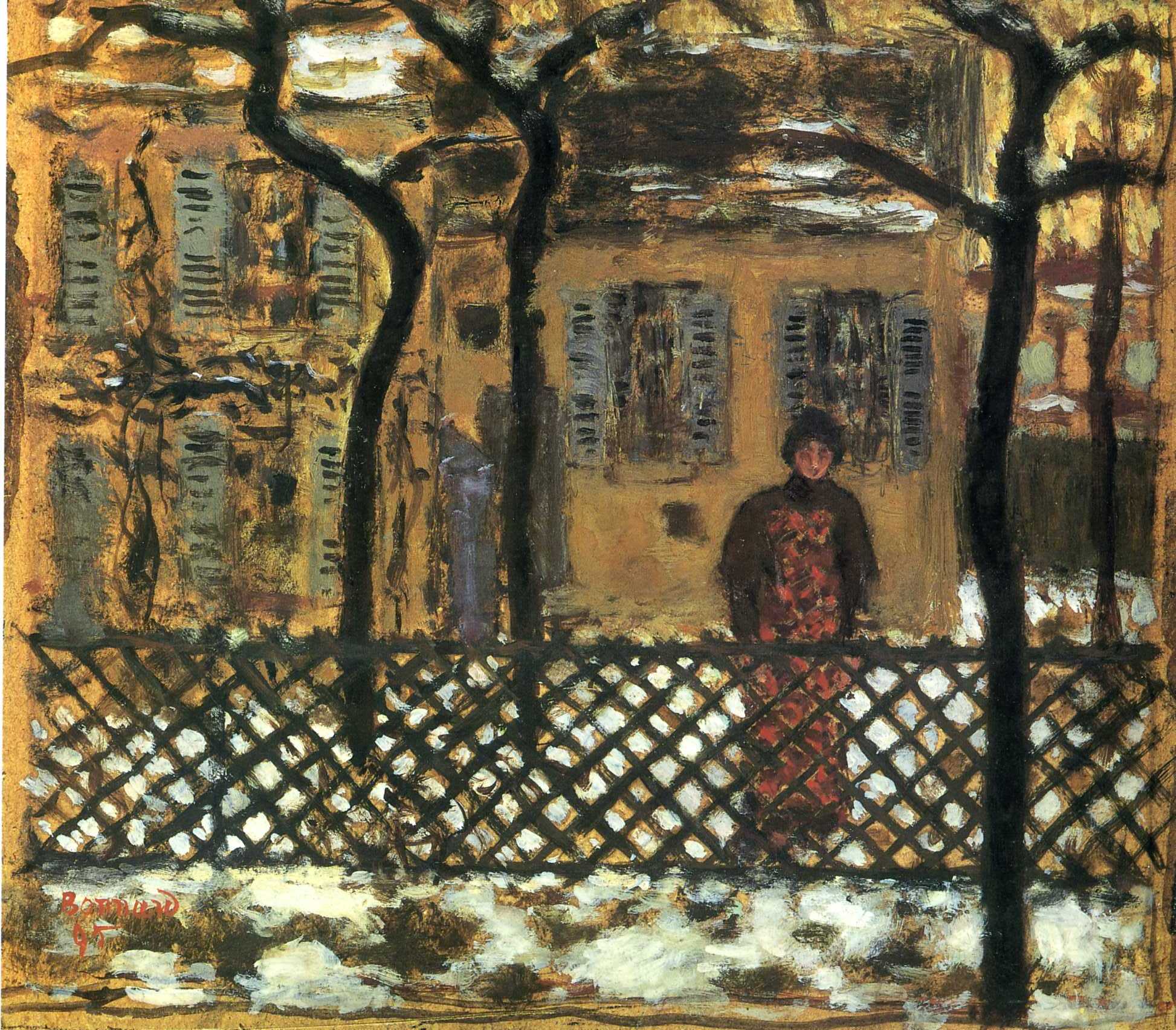 At the Fence (1895) Pierre Bonnard tablo - Dekolata