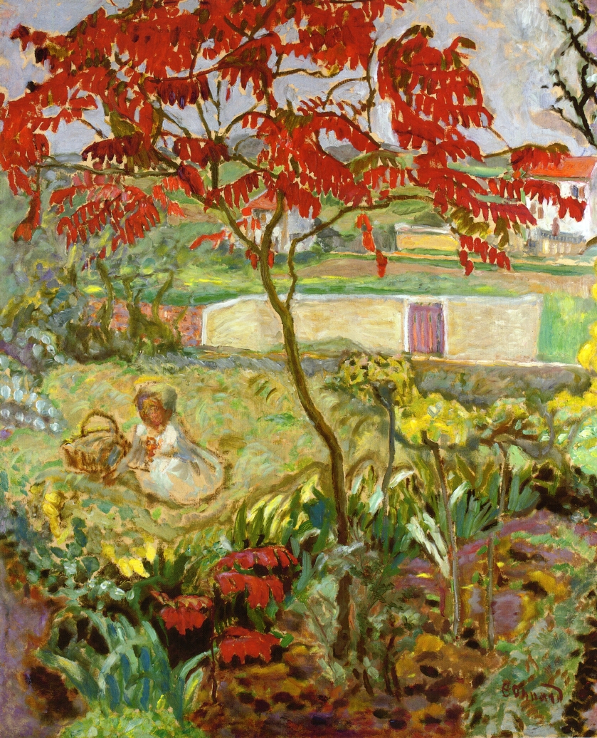 Garden with Red Tree (1909) Pierre Bonnard tablo - Dekolata