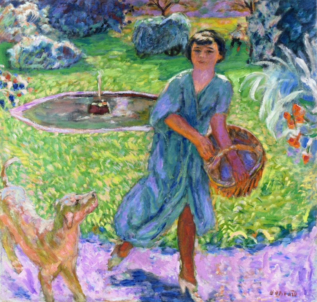 Girl Playing with a Dog (Vivette Terrasse) (1913) Pierre Bonnard tablo - Dekolata