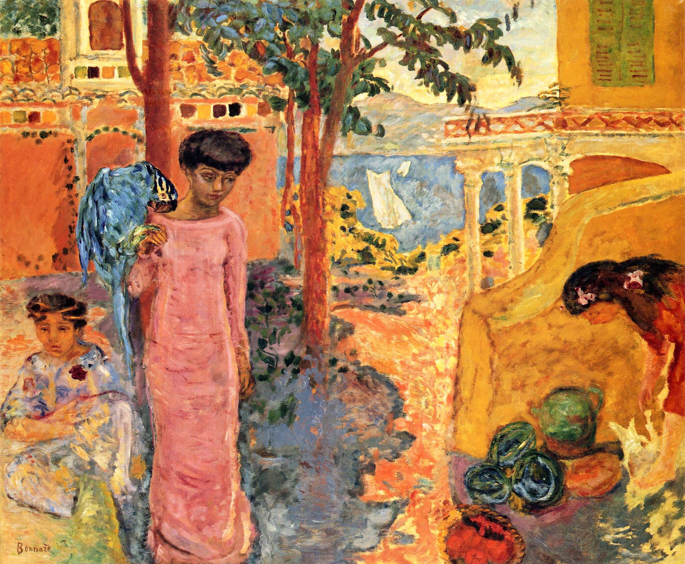 Girl with Parrot (1910) Pierre Bonnard tablo - Dekolata