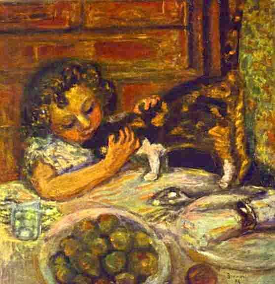 Little Girl with a Cat (1899) Pierre Bonnard tablo - Dekolata