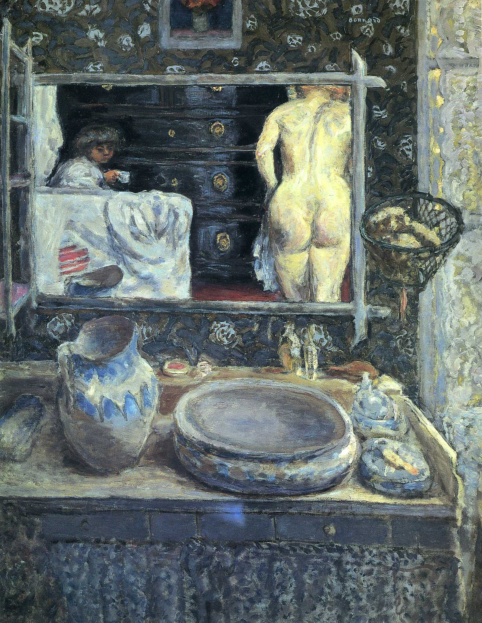 Mirror on the Wash Stand (1908) Pierre Bonnard tablo - Dekolata