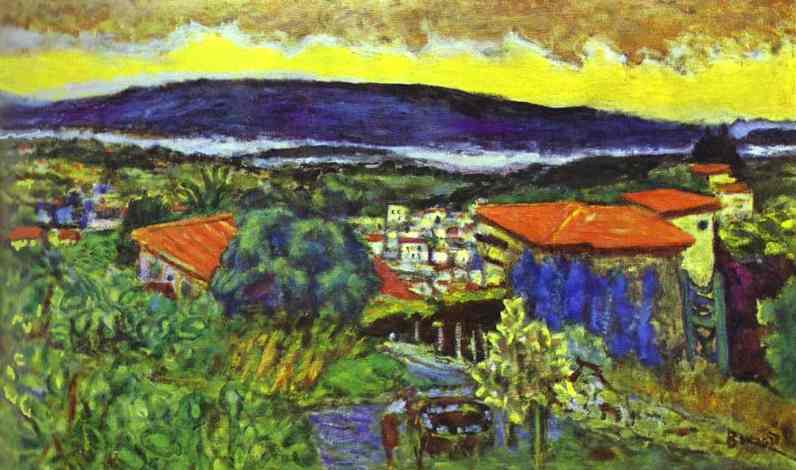 Red Roofs in Cannet (1942) Pierre Bonnard tablo - Dekolata