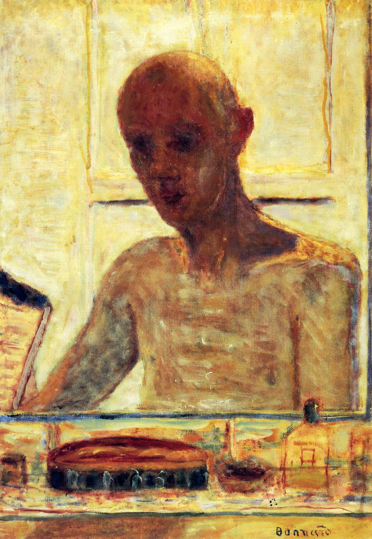Self Portrait in a Shaving Mirror (1935) Pierre Bonnard tablo - Dekolata