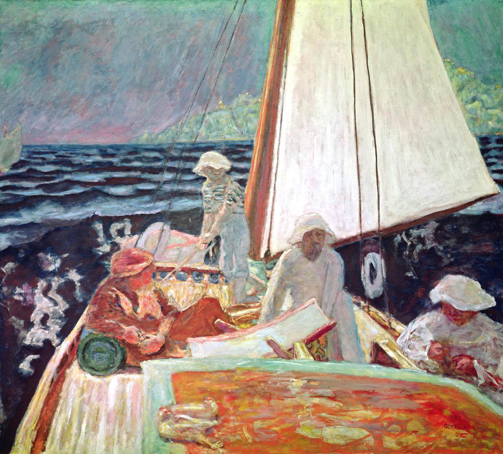 Signac et ses amis en bateau (1924) Pierre Bonnard tablo - Dekolata