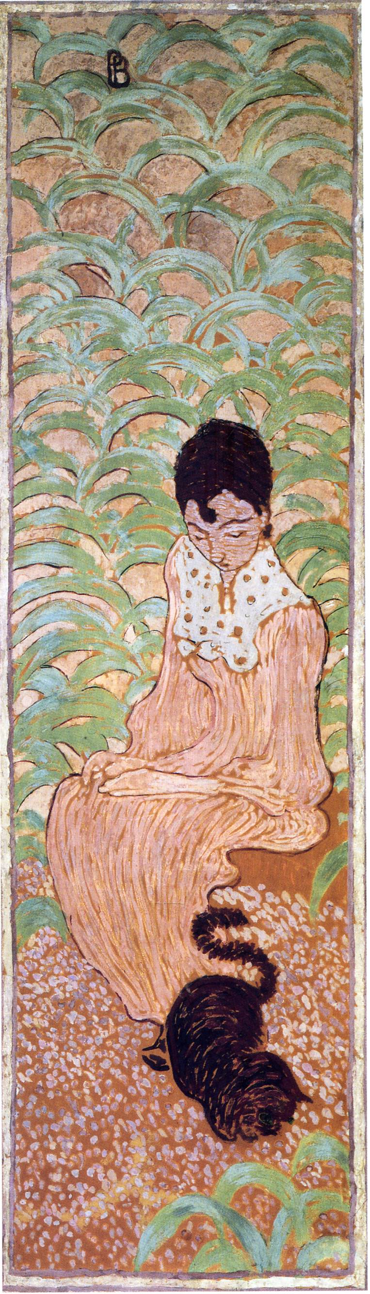 Sitting Woman with a Cat (1892) Pierre Bonnard tablo - Dekolata