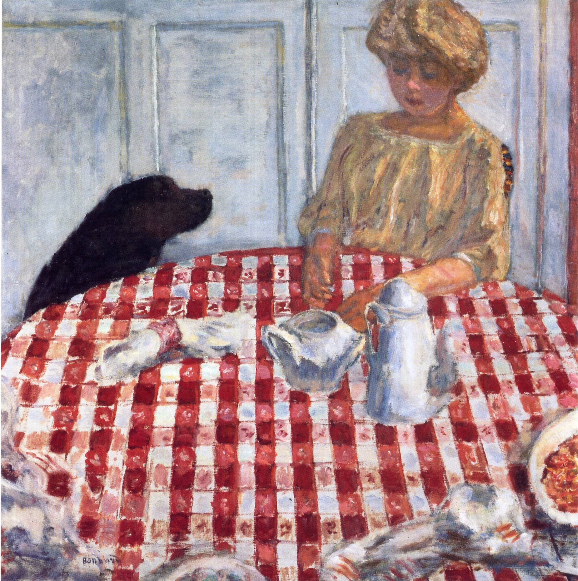 The Red Checkered Tablecloth Pierre Bonnard tablo - Dekolata