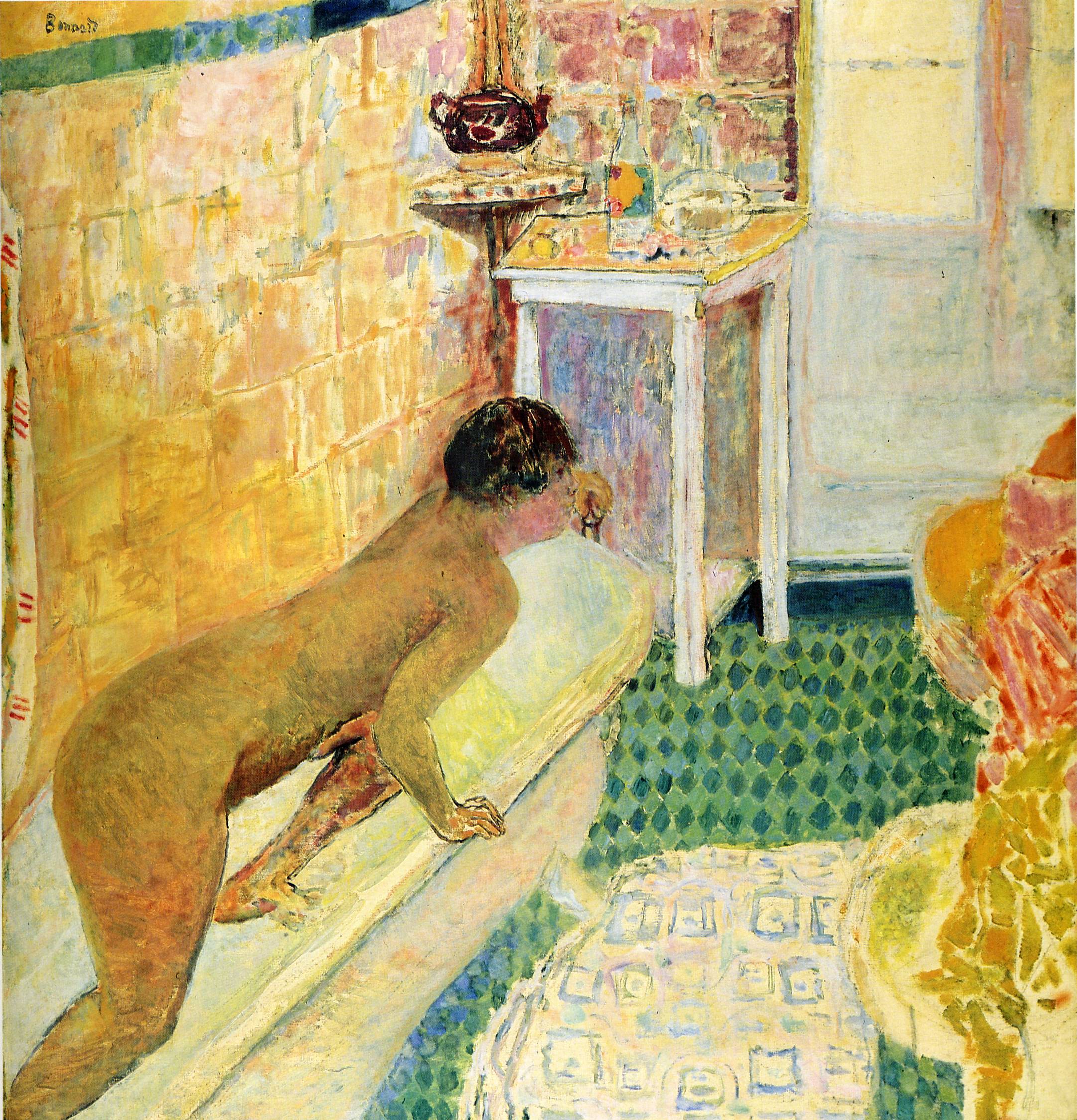 The exit of the bath (1930) Pierre Bonnard tablo - Dekolata
