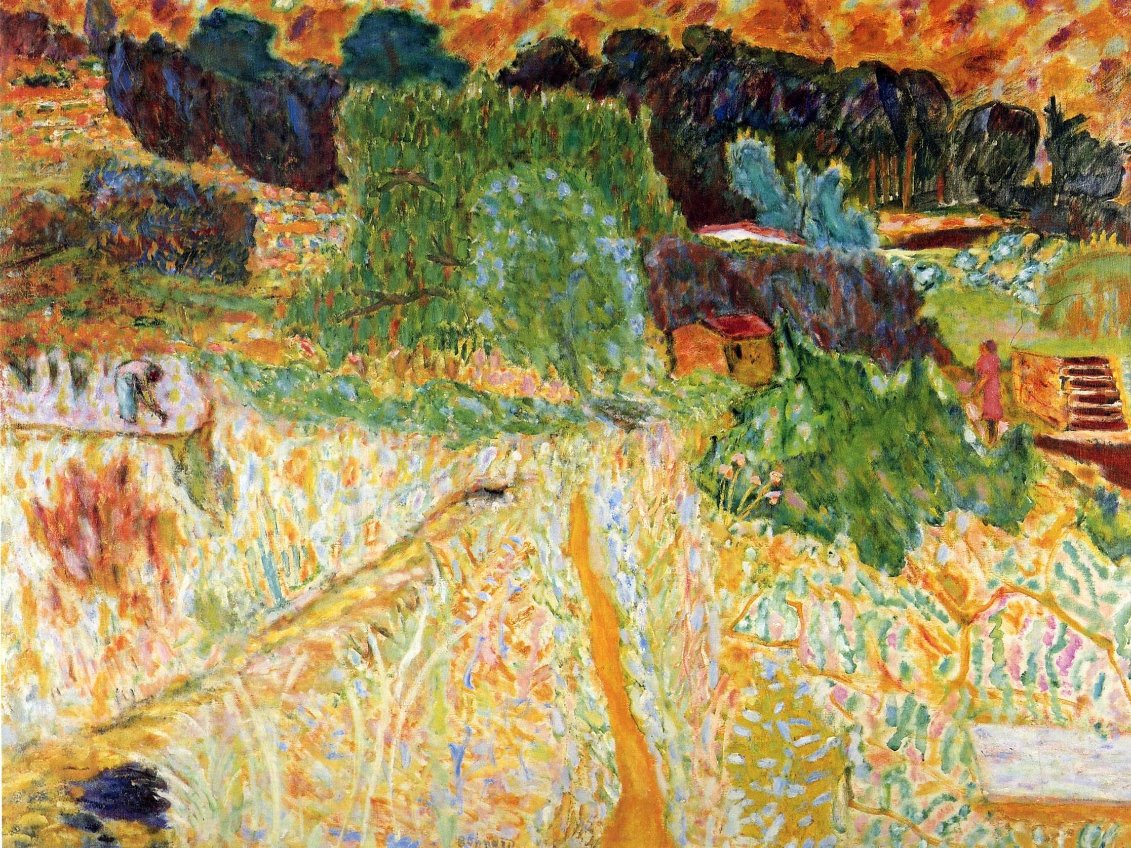 View from the Artist's Studio, Le Cannet (1945) Pierre Bonnard tablo - Dekolata