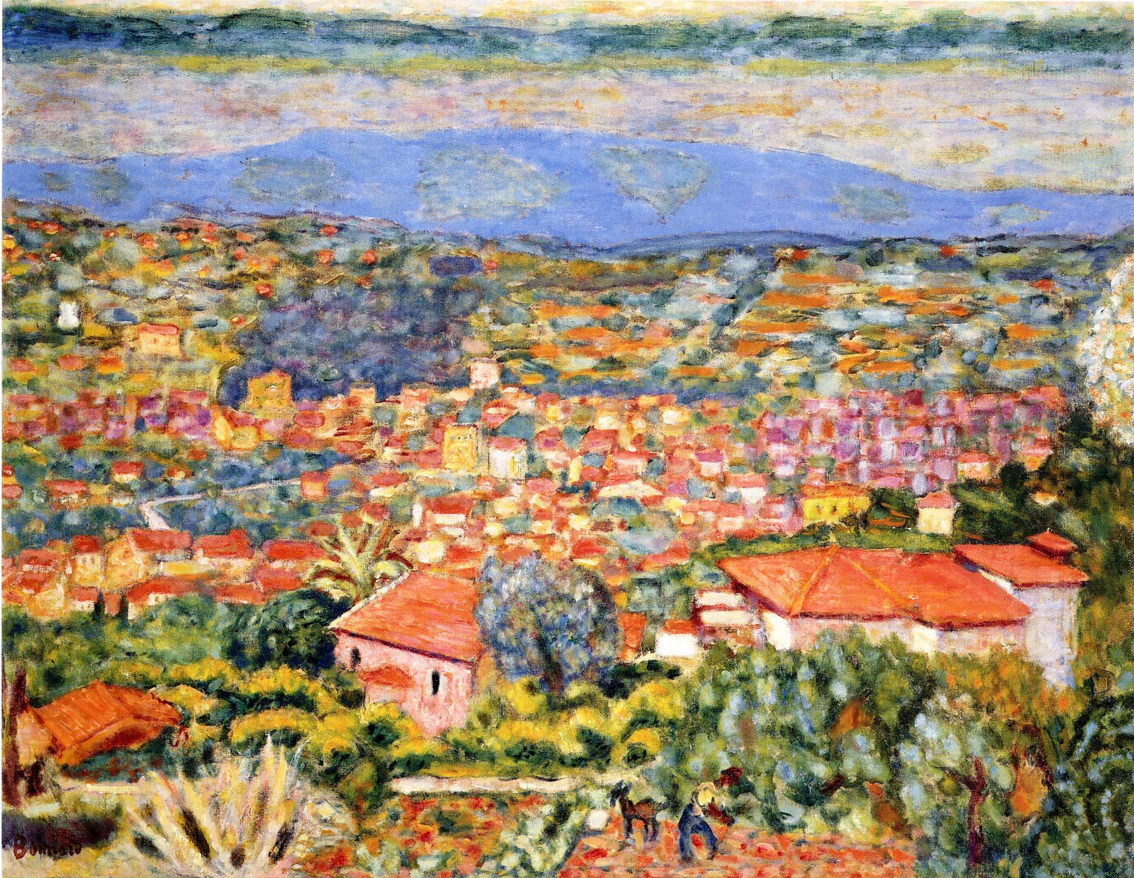 View of Le Cannet, Roofs (1941) Pierre Bonnard tablo - Dekolata