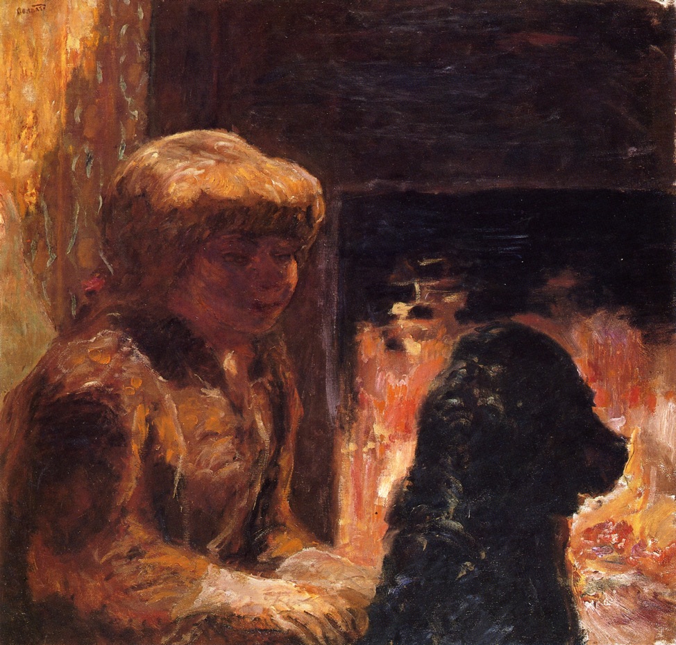 Woman with Dog (also known as Marthe Bonnard and Her Dog) (1906) Pierre Bonnard tablo - Dekolata