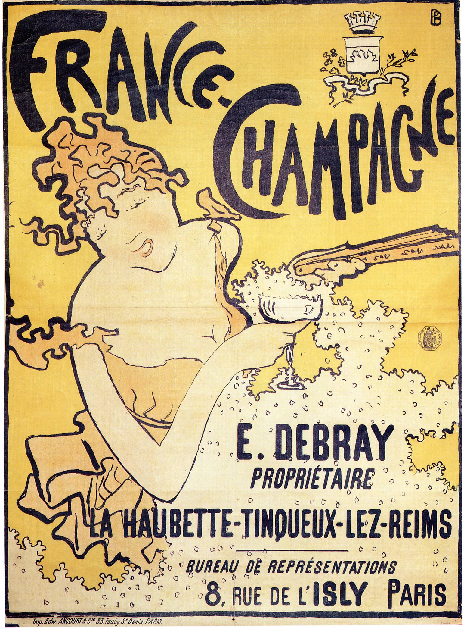 poster advertising France Champagne (1891) – Pierre Bonnard Tablo