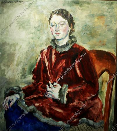 A girl in a velvet coat (1928) Pyotr Konchalovsky tablo - Dekolata