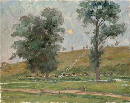 A moonlit landscape (1953) Pyotr Konchalovsky tablo - Dekolata