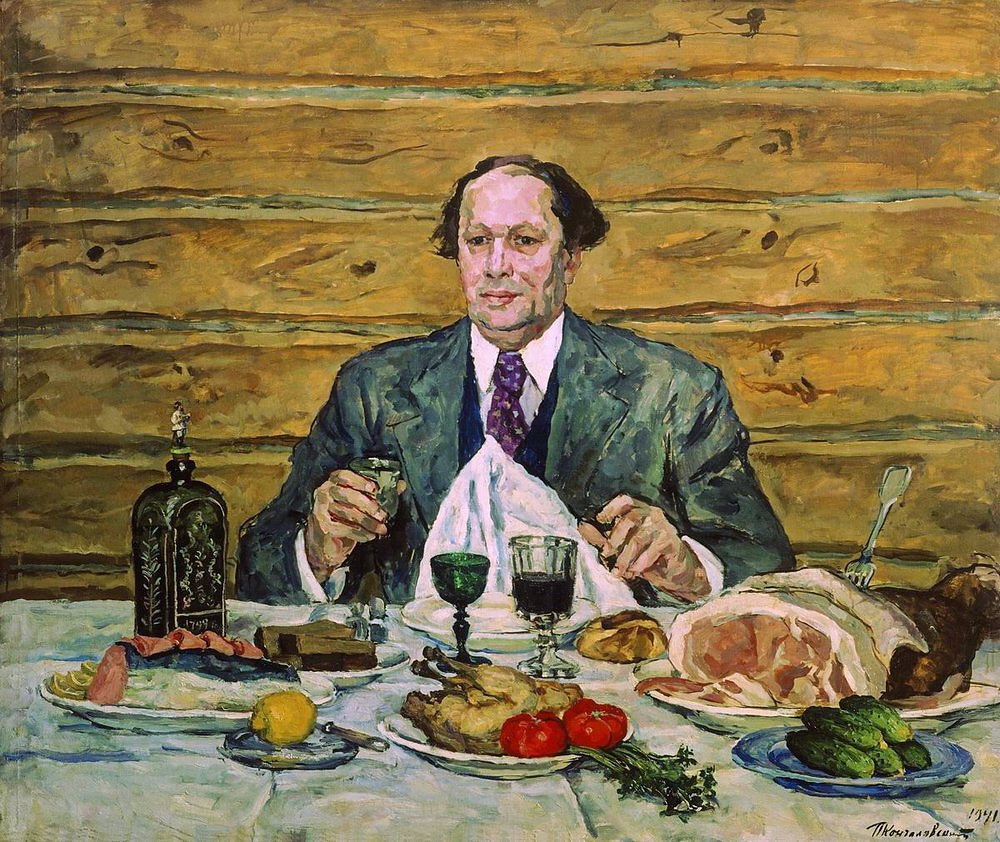 A. N. Tolstoy, visiting the artist (1941) – Pyotr Konchalovsky Tablo