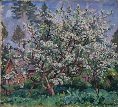 Apple tree in bloom (1937) Pyotr Konchalovsky tablo - Dekolata