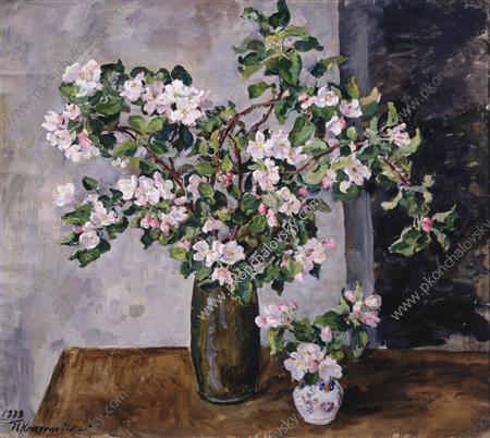 Apple twigs in bloom (1939) Pyotr Konchalovsky tablo - Dekolata