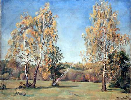 Autumn. Birches. (1933) – Pyotr Konchalovsky Tablo