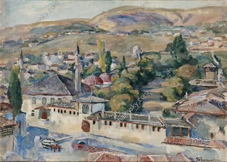 Bakhchisarai. Common view. (1930) Pyotr Konchalovsky tablo - Dekolata