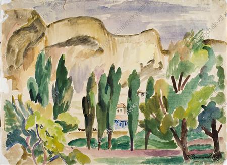 Bakhchisarai. Poplars. (1929) Pyotr Konchalovsky tablo - Dekolata