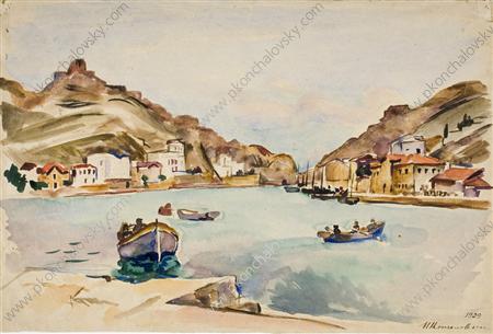 Balaklava. The port. (1929) Pyotr Konchalovsky tablo - Dekolata