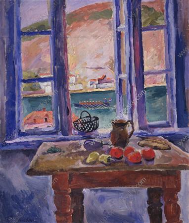 Balaklava. Window to the sea. (1929) Pyotr Konchalovsky tablo - Dekolata