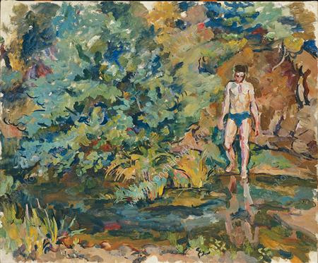 Bathing boy (1928) Pyotr Konchalovsky tablo - Dekolata