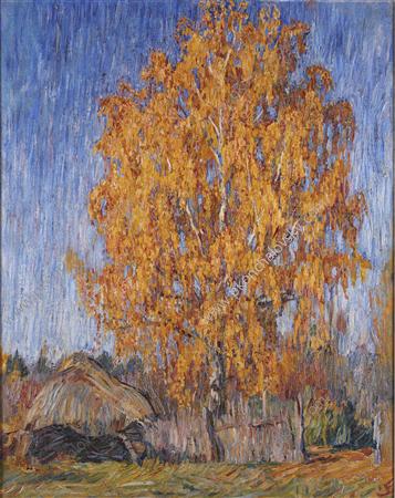 Belkino. Birch. (1907) Pyotr Konchalovsky tablo - Dekolata