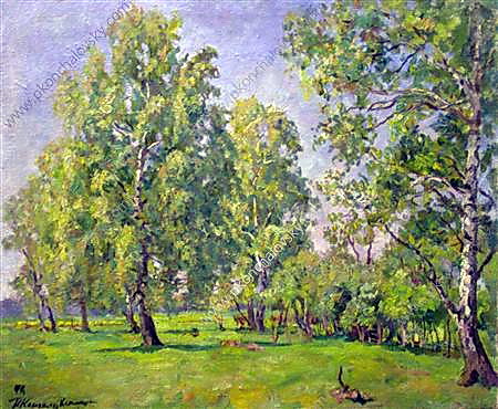 Birch trees in early spring (1946) Pyotr Konchalovsky tablo - Dekolata