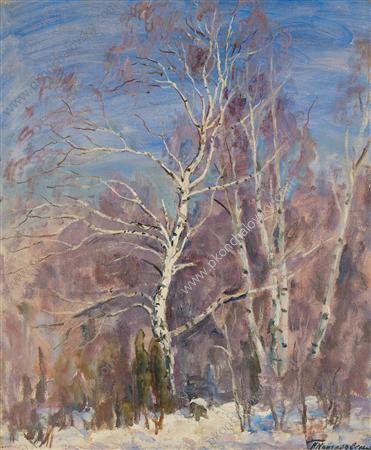 Birches in the snow (1936) Pyotr Konchalovsky tablo - Dekolata