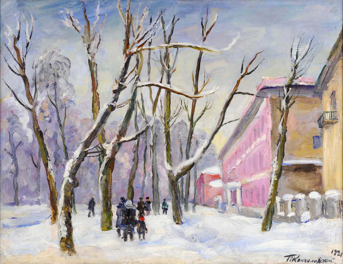 Bolshaya Sadovaya. Pink House. (1931) Pyotr Konchalovsky tablo - Dekolata