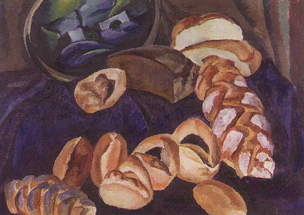 Bread on the blue (1913) Pyotr Konchalovsky tablo - Dekolata