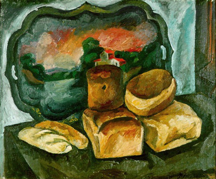 Breads and the tray (1912) Pyotr Konchalovsky tablo - Dekolata