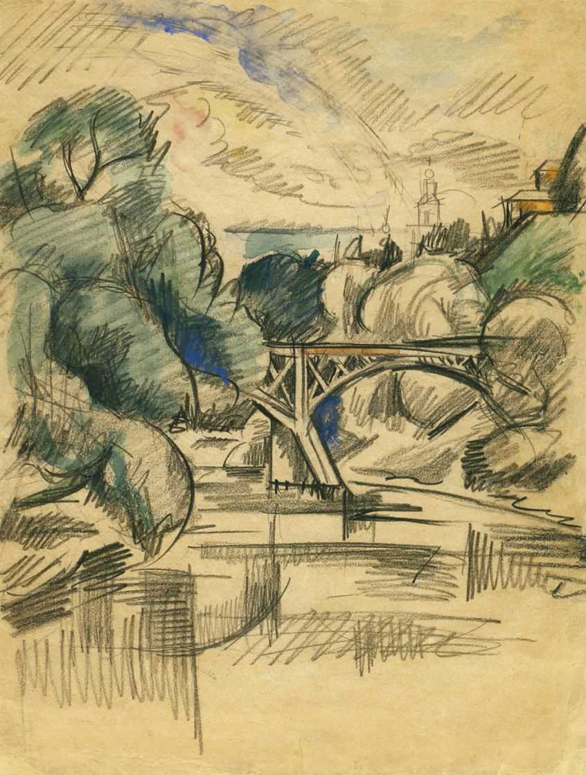 Bridge (1919) Pyotr Konchalovsky tablo - Dekolata