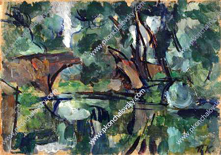 Bridge (1921) Pyotr Konchalovsky tablo - Dekolata
