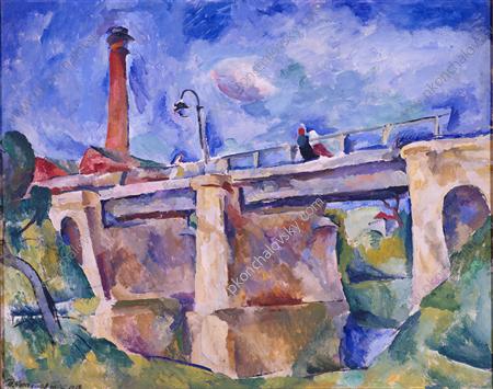 Bridge in Nara. The wind. (1918) Pyotr Konchalovsky tablo - Dekolata