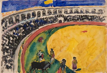 Bullfight in Sevilla (1910) Pyotr Konchalovsky tablo - Dekolata