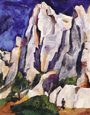 Cassis. Cliffs. (1913) – Pyotr Konchalovsky Tablo