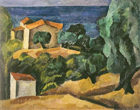 Cassis. Sea. (1913) Pyotr Konchalovsky tablo - Dekolata