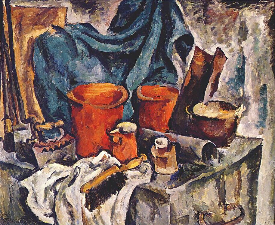 Chest and pottery (1919) Pyotr Konchalovsky tablo - Dekolata