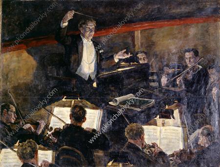 Conductor Nikolai Semenovich Golovanov and Orchestra (1934) Pyotr Konchalovsky tablo - Dekolata