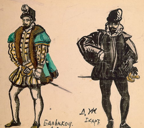 Costume design for the opera Don Giovanni by Wolfgang Amadeus Mozart, 'Don Giovanni' (1913) Pyotr Konchalovsky tablo - Dekolata