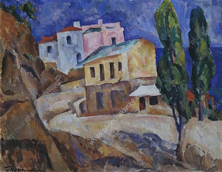 Crimea. Alupka. (1916) Pyotr Konchalovsky tablo - Dekolata