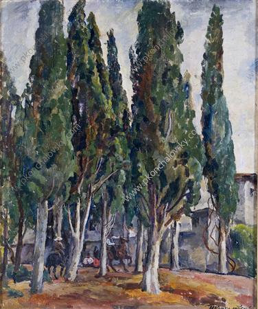 Crimea. Cypress. (1930) Pyotr Konchalovsky tablo - Dekolata